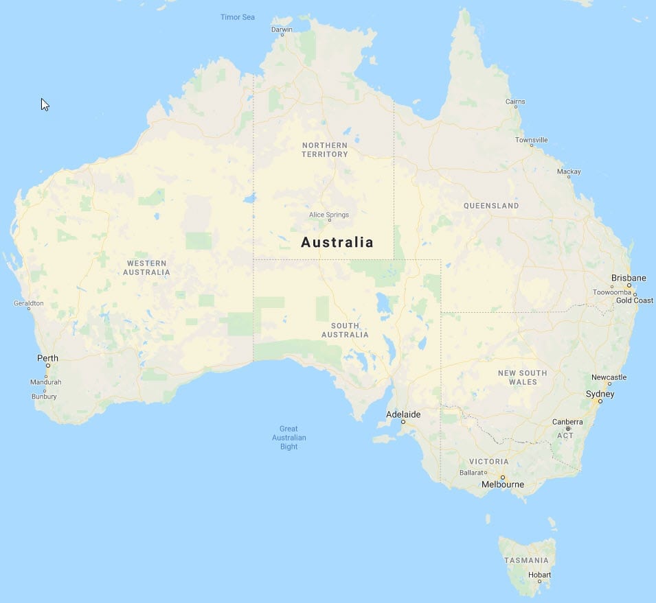 map of Australia