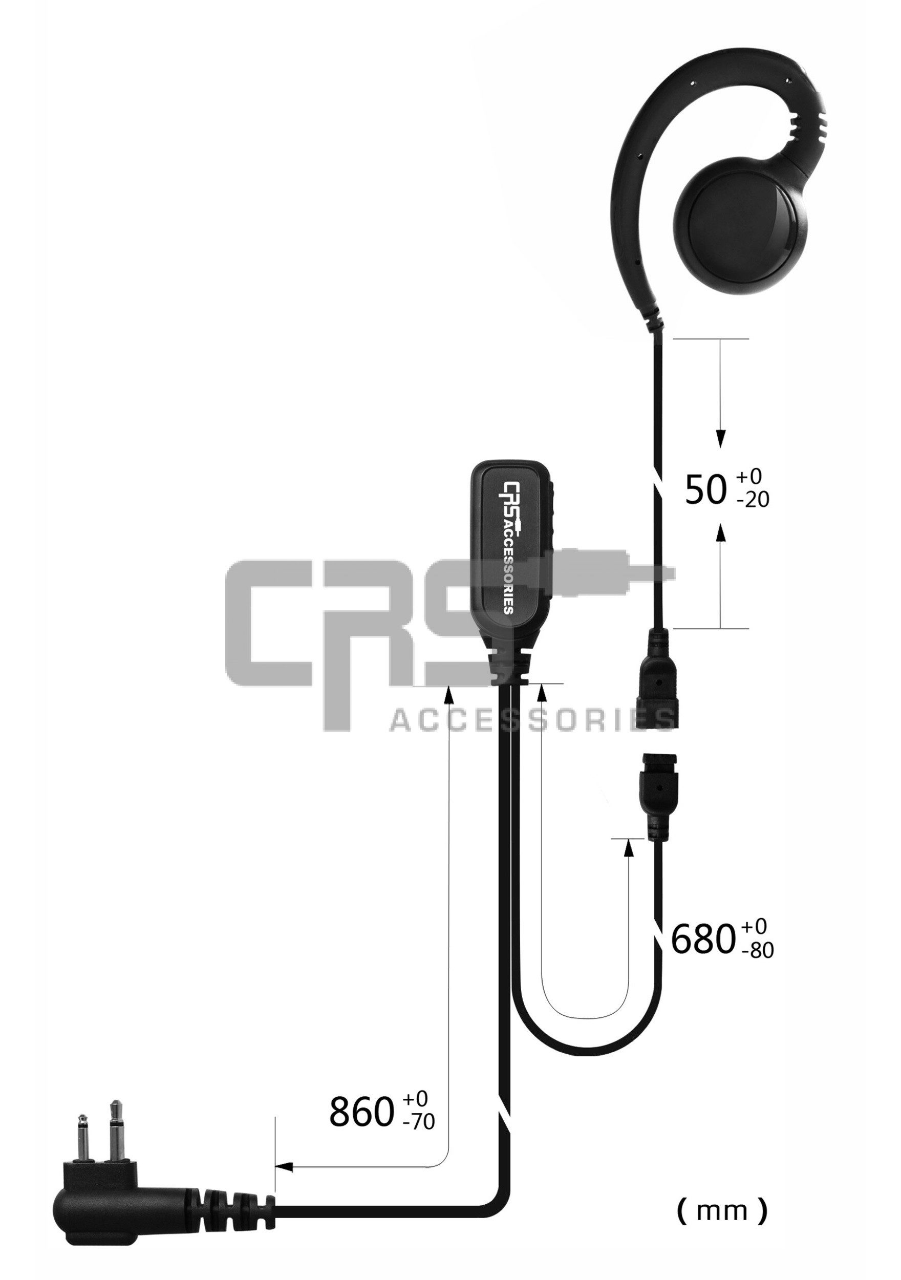 CRS 2 Wire G Hook Earpiece to suit Kenwood 2 pin CRS 2 Wire G Hook Earpiece to suit Kenwood 2 pin