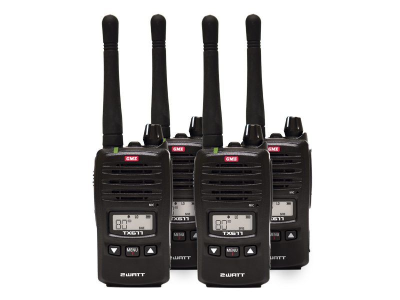 GME TX677QP Portable UHF 2/1 Watt 80Ch Compact Quad Pack