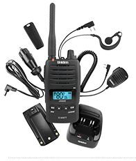 Uniden UH850S Portable 80Ch CB UHF 5w Waterproof, Speaker Mic/Desk Charger/Li-Ion 2300mAh Batt/Vox/12V Charger